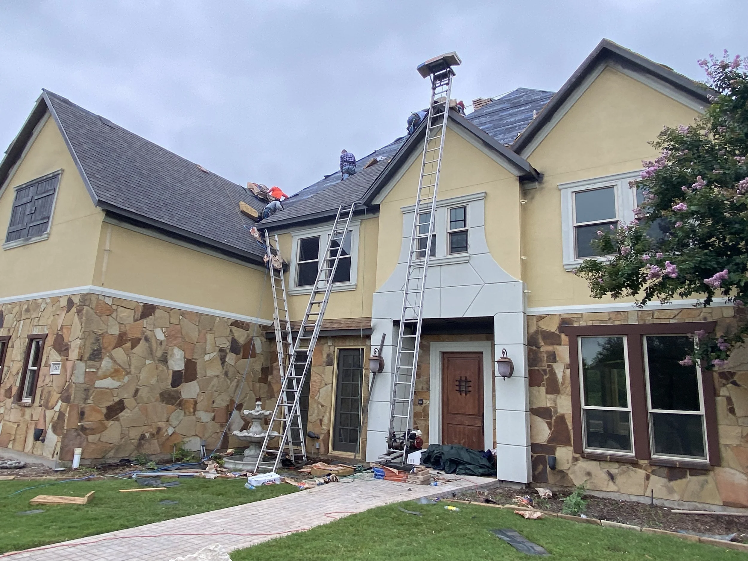 Professional roof repair and replacement project